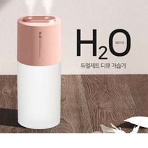 H2O 듀얼제트분사 가습기 대용량 LED 가습기 차량용 탁상용, 듀얼제트분사DQ110가습기핑크(충전식)