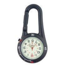캠핑 악세서리 clip on carabiner watch clock for 하이킹 등산 야외 배낭 캠핑 도구 생존 멀티 장비, 검은색