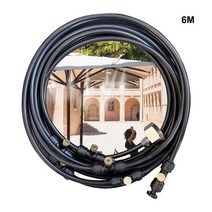 파티오히터 삿갓난로 야외 스탠드 난로 정원 온실 전망대 우산 트램폴린 팬용 오 미스트 냉각 시스템, 6m 블랙