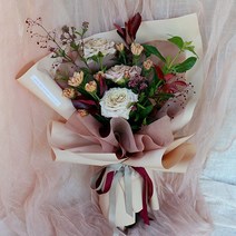 리리스 루시아 꽃다발 생화배송 정기구독 당일발송, 쇼핑백추가
