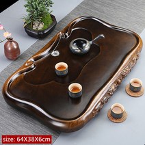 차판 다도 고급 흑단 차 거실 단단한 나무 트레이 장식 중국어 배수 유형 보드 홈 티 도구 테이블, 14.D1