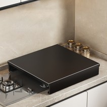SAIVEINA 주방 공간 활용 다용도 프리미엄 가스레인지 덮개 가스레인지 먼지방지 커버 40x48x9cm, 블랙