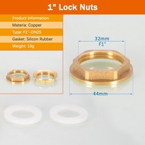 황동 육각 잠금 너트 파이프 피팅 플랜지 1/8 "1/4" 3/8 3/4 1.2 "BSP 암나사 생크 캡, 16 1 Inch 2 Gasket