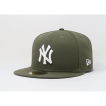 뉴에라 59Fifty 남성 캡 MLB Basic 뉴욕 양키스 Olive Green Fitted 모자