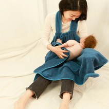 앞치마형 베이비꼬 신생아 아기 목욕타월, 블루