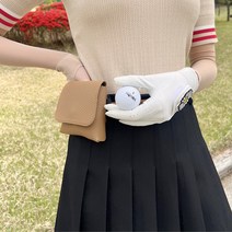 SIMPLE 미니 사각 골프공 주머니 케이스 골프 벨트 힙색, 브라운, 1개