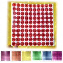 7종 100넘버링 스티커 3466B 100pcs 1매 번호스티커 다꾸, 3466B-4. 퍼플100p
