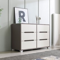 장인가구 헤이즈 그레이 와이드 서랍장, 그레이화이트