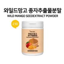 와이드 망고 종자 추출물 분말 가루 미국산 아프리칸 야생 망고 씨앗 씨드 파우더 차 아디포넥틴 렙틴 엘라그산 효능 추천 홈쇼핑, 1개, 230g