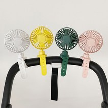 우가차차486 휴대용 유모차 미니 선풍기 밴드형 아기 손선풍기 써큘레이터 USB 충전식, 딥그린