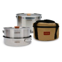 커스커즈 스테인레스 코펠 세트 3-4인용 5-6인용 여행 캠핑 차박 스텐 식기 냄비 세트