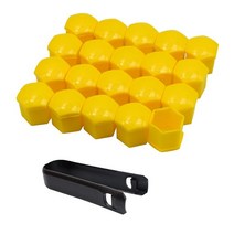 자동차 휠 너트 20x 자동차 타이어 휠 너트 캡 19mm 포드 뷰익 도요타 마쓰다 현대 쉐보레 외부 장식용 허, 06 YELLOW_03 21mm, 06 YELLOW_03 21mm