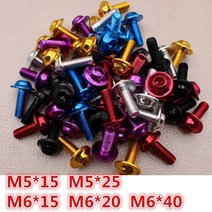 너트 볼트 범용 5MM 부품 M6 오토바이 나사 가와사키 혼다 스즈키 베 넬리 베스파 야마하 모토 데칼 M5, 04 10 PCS blue_05 M6 X 40