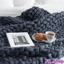 ForU189 학생담요 손뜨개 다크네이비 담요 이불담요 소파블랭킷 무릅담요 캠핑담요