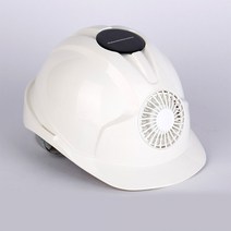 동네마트 충전식 태양광 선풍기 안전모 안전헬멧 화이트, 본상품