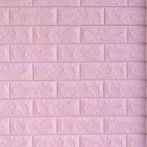 쿠셔니 셀프인테리어 쉽게 붙이는 스티커 접착식 파벽돌 폼블럭 18종, 1장, 파벽돌 파스텔핑크