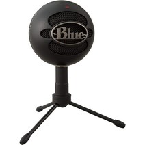 크리에이터를 위한 로지텍 Blue Snowball iCE USB 마이크PC 팟캐스트 게임 스트리밍 스튜디오 컴퓨터 마이크 - 블랙, Black