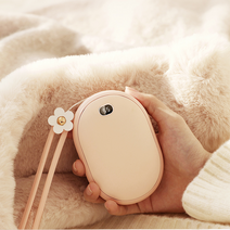 선물하기 좋은 충전식 손난로 대용량 보조배터리 10000mAh, 핑크