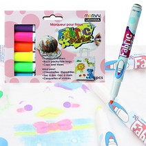 [조한스토어] 우찌다 패브릭 마카 옷감 섬유 전용 에코백 리폼 우치다 염색 마카 펜, 형광_6색세트