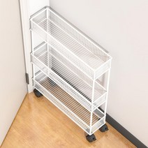 틈새수납장 철재 세탁실 폭좁은 이동식 선반, 10