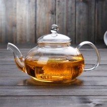 로하티 로즈마리 유리 차포트 / 티 포트 필터 뚜껑 거름망 주전자 내열 분리구조, 500ml