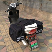 슈퍼커브 사이드백 바이크가죽가방 오토바이새들백 헬멧수납, 암흑 위장 + 브라켓