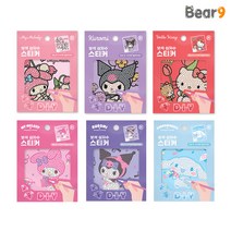 3000 산리오 보석 십자수 스티커 세트 집콕 DIY 장식 소품 도안 비즈 큐빅 액자 쿠로미 시나모롤, 플라워 마이멜로디
