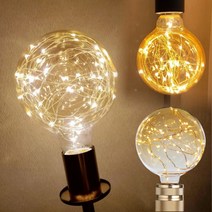 분위기좋은 LED 은하수 에디슨 전구 3W E26 전구색 노란빛 웜화이트 소켓 220V 볼전구 다마 교체 핀램프 백열등, LED 에디슨 은하수 전구 G95 3W