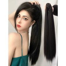 인모 붙임머리 노팁 가발 미용 헤어 염색 연장 컬러, 상세 페이지 참고, 다크브라운50cm