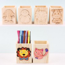 아이토빅 원목 캐릭터 연필꽂이 그리기DIY, 1개, 16.쥐