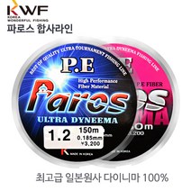[강원산업] KWF 파로스 PE합사라인 150m 다이니마 낚싯줄 (일본원사) 초특가, 1.0호, 그린