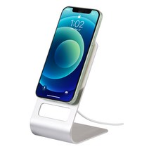 모퀸 맥세이프 거치대 아이폰12 무선충전기 거치대 스탠드 magsafe, 실버화이트