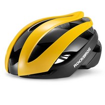ROCKBROS 초경량 자전거 헬멧 사이클링 헬멧 안전 초경량 레이싱로드 자전거 헬멧 MTB 스쿠터 캡 오토바이 헬멧, Yellow