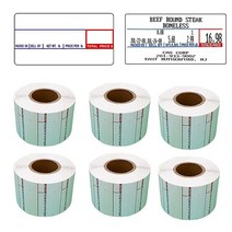 CAS 라벨 6롤 LST-8030 열 - 3 600 라벨 58 x 50mm 프린터 인쇄 스케일 CAS LP-1000 CL-5000 CL-5500 CL-7200 쉬운 무게 LS-1, 6 Rolls, 8000, 8000