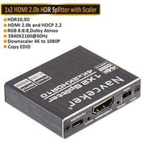 HDMI분배기 선택기 셀렉터 멀티비젼 듀얼 모니터 navceker 1x2 1x4 1x8 4k 1 in 2 out 2 port 증폭기 케이블 2.0 for ps4 ps5 xbox, zy-hs20b, 미국 전원 플러그