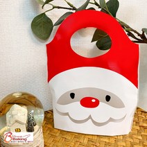 이홈베이킹 크리스마스손잡이비닐백 산타15.5x20.5, 단품