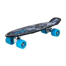 Flybar 55.9cm(22인치) 컴플리트 플라스틱 그립 테이프 크루저 스케이트보드 맞춤형 미끄럼 방지 데크 다양한 색상(NERF 블루 블랙) 가성비 추천 미국직구, Black