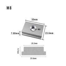 T 슬롯 목공 도구 지그 나사 패스너 T-트랙 슬라이더 슬라이딩 너트, 06M8 실버
