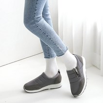 국내생산 2cm 옆지퍼 퍼안감 슬립온 방한화 여성 패딩슈즈 겨울신발 zeta
