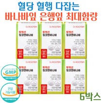 닥터루템 투액션 징코앤바나바 은행잎추출물 바나바잎추출물 폴리배놀배당체 코로솔산 최대함량 당질저감제 당질컷팅제, 6박스
