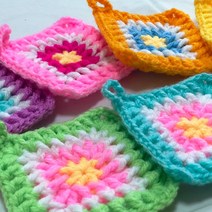 [조한스토어] 핸드메이드 수세미 손뜨개 수제 수세미 낱개 답례품/집들이 선물, 네모_아크릴, 색상랜덤