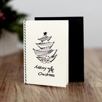 크리스마스 카드 - Retro 크리스마스카드 카드세트 엽서 선물 편지 디비디 DBD 흑백카드 1503951 DBDdesign, 단품, 단품