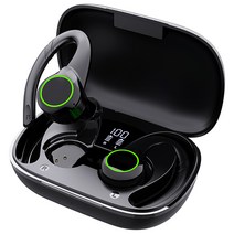 Mankiw맨큐 귀걸이형 무선 블루투스 이어폰U5 충전창 포함, 다크 블랙