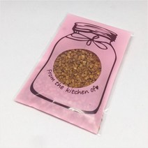OPP봉투/접착(핑크우유병) / 7x12.5cm (7x10+2.5) 100장 // 정사각바크몰드 젤리빈 초콜렛 쿠키 빵포장비닐