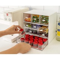 홈카페 주방 탕비실 화장대 책상정리 미니서랍 실용적, 정사각형 3칸