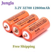 인산철 시동 배터리 100 정품 32700 12800mAh 32V lifepo4 충전식 전문 리튬 철 인산염 전원 나사 포함 충전지 건전지, 6pcs