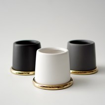 도금받침 무광원형 미니화분 포레스트인 10.5cm x 10.5cm x 9cm, 그레이