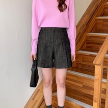 인디고 생지 데님 핀턱 A라인 4부 팬츠 진청 반바지 치마바지 스타일 2컬러 rdk682