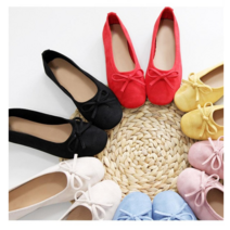 이쁜플랫슈즈/스웨이드플랫슈즈/알록달록리본 플랫슈즈