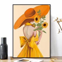 톰앤토미s 돈과 복을 부르는 풍수 십자수 해바라기 고래 실십자수 패키지 3종 (면실 실크실), 소녀와 해바라기 (면실)